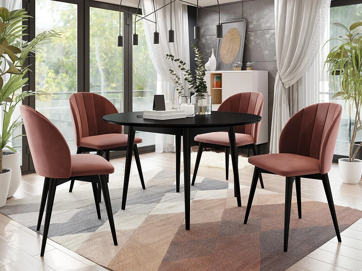 Chaise Racine 104, 83x53x57cm, Tapisserie, En bois, Stratifié