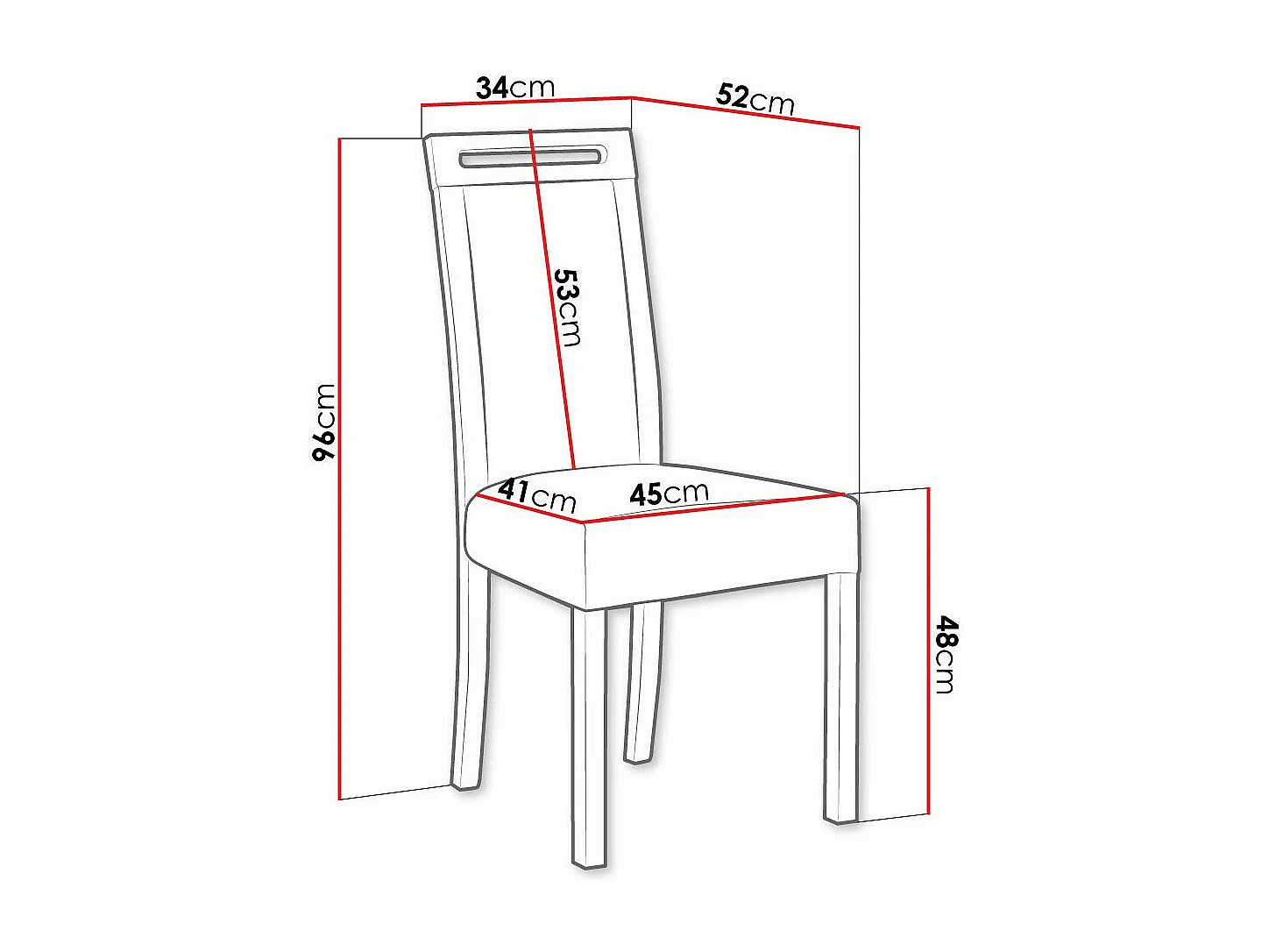 Silla Victorville 162, 96x45x41cm, Tapiz, De madera, Madera, Muebles ya montados