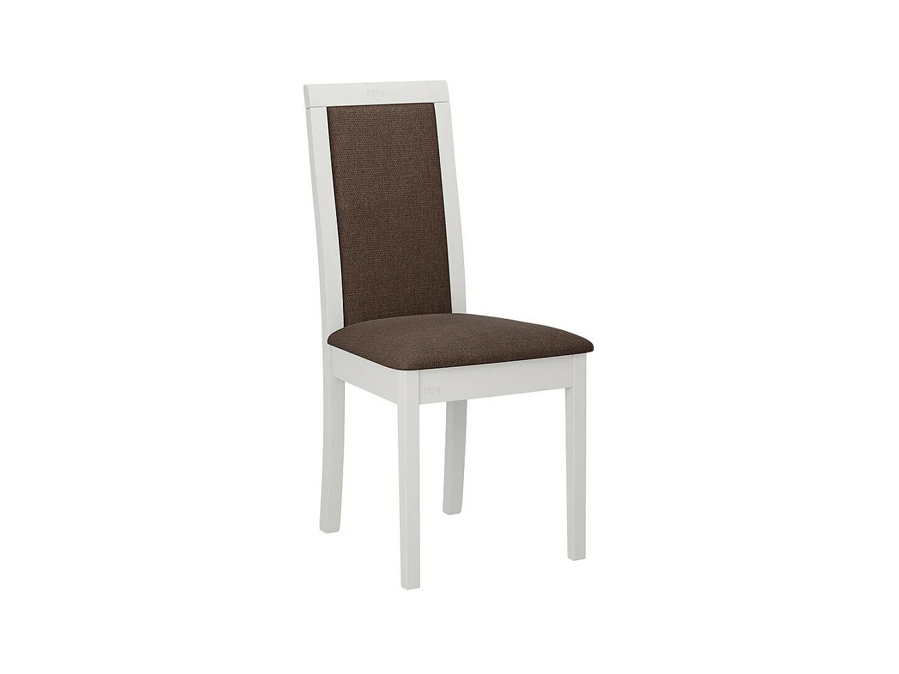 Chaise Victorville 343, Blanc|Marron, 93x47x53cm, Tapisserie, En bois, Bois