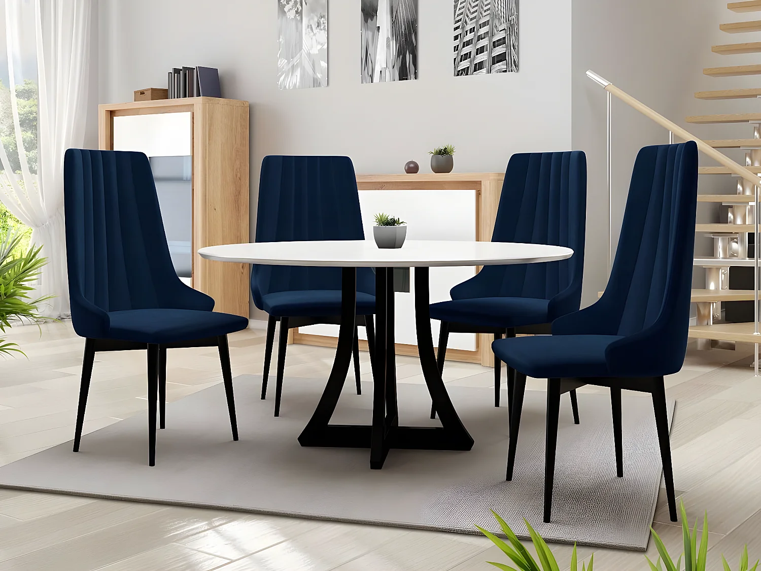 Silla Racine 113, 99x54x60cm, Tapiz, De madera, Aglomerado laminado