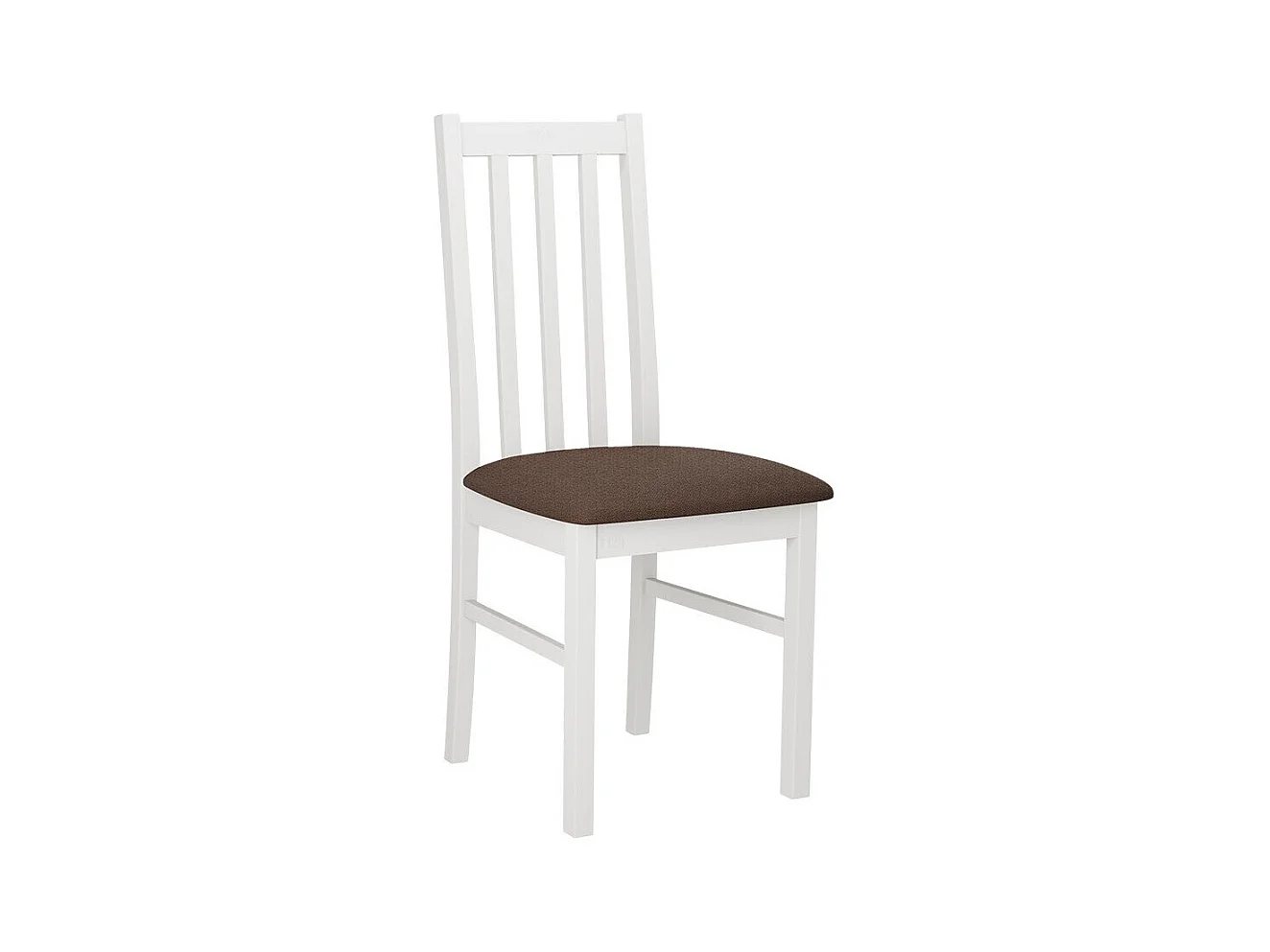 Chaise Victorville 141, Marron|Blanc, 94x43x49cm, Tapisserie, En bois, Bois