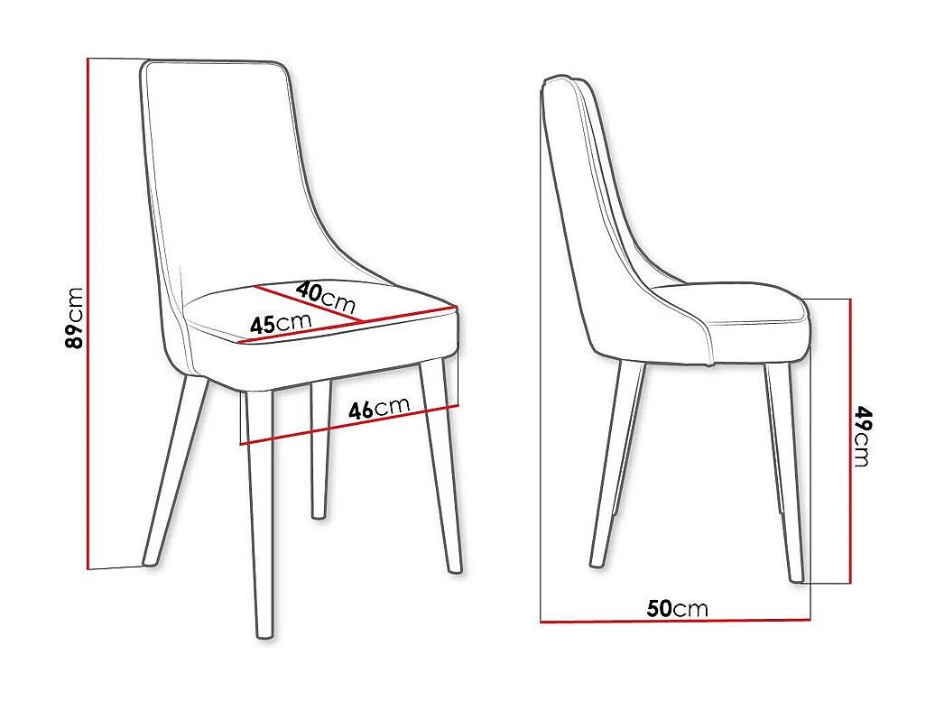 Silla Jackson 107, 89x46x50cm, Tapiz, Metálico, Madera