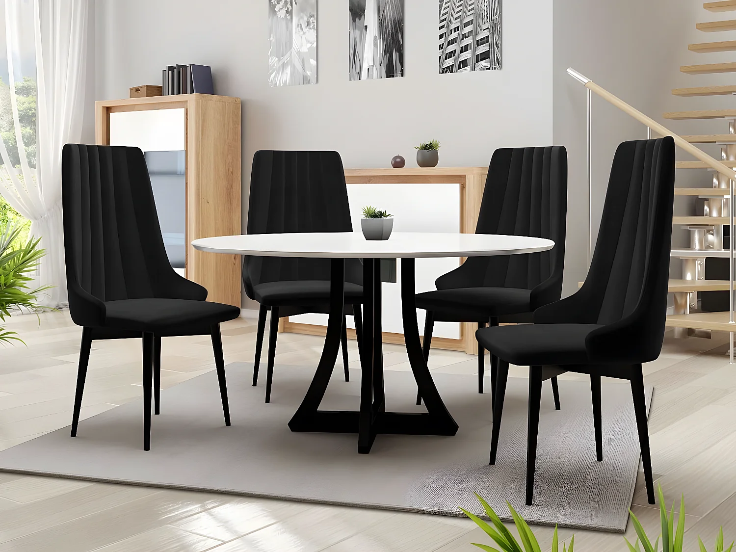 Silla Racine 113, 99x54x60cm, Tapiz, De madera, Aglomerado laminado