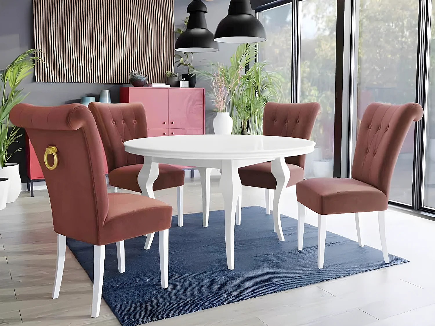 Chaise Racine 107, 100x51x66cm, Tapisserie, En bois, Stratifié