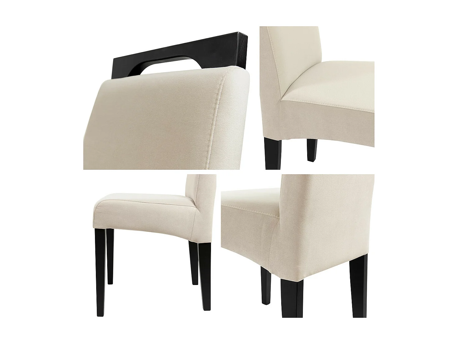 Silla Sparks 199, Negro|Gris claro, 100x39x59cm, Tapiz, De madera, Madera