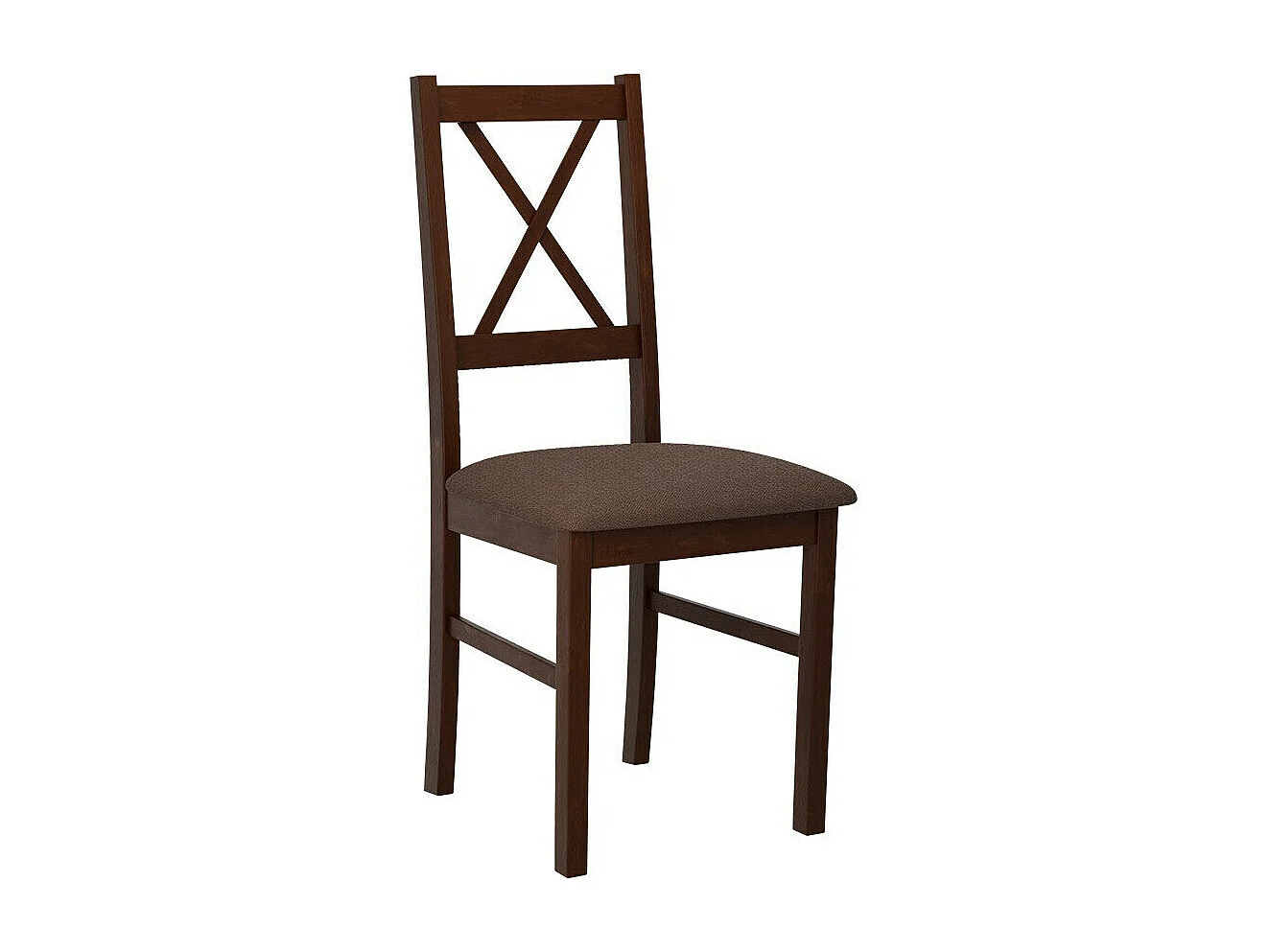 Chaise Victorville 173, Noix|Marron, 94x43x49cm, Tissu, En bois, Bois