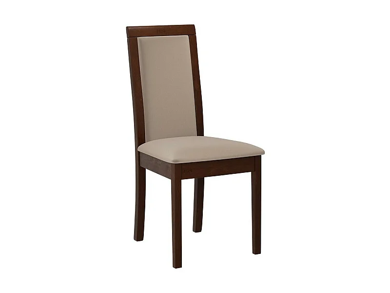 Silla Victorville 343, Nogal|De color marrón claro, 93x45x41cm, Tapiz, De madera, Madera