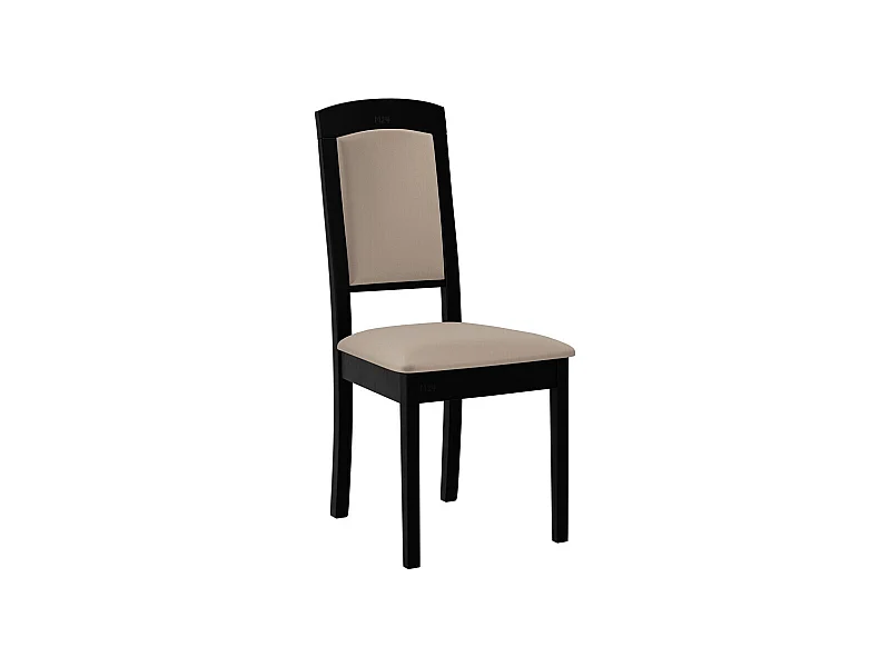 Silla Victorville 338, De color marrón claro|Negro, 96x47x43cm, Tapiz, De madera, Madera