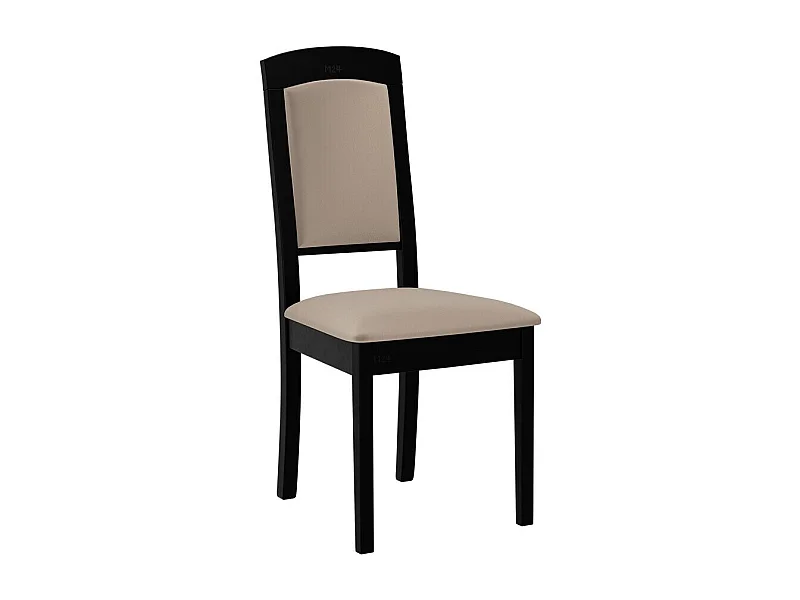 Silla Victorville 338, De color marrón claro|Negro, 96x47x43cm, Tapiz, De madera, Madera