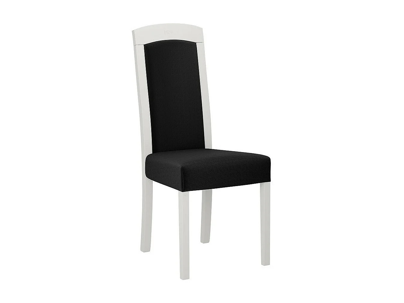 Sedia Victorville 345, Nero|Bianco, 96x45x41cm, Arazzo, Di legno, Legno