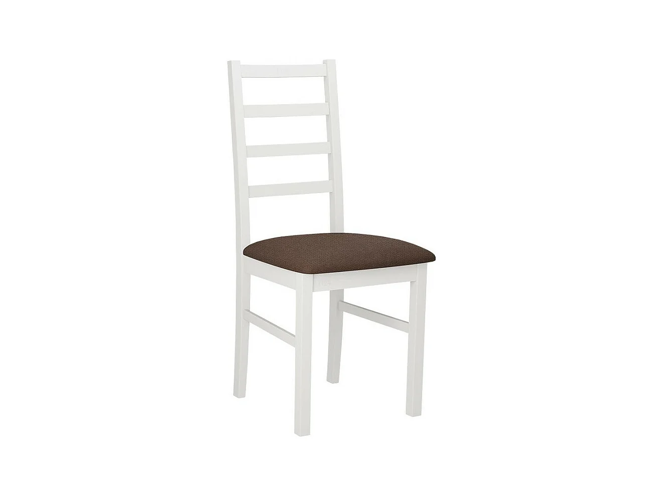 Chaise Victorville 171, Marron|Blanc, 94x43x49cm, Tapisserie, En bois, Bois