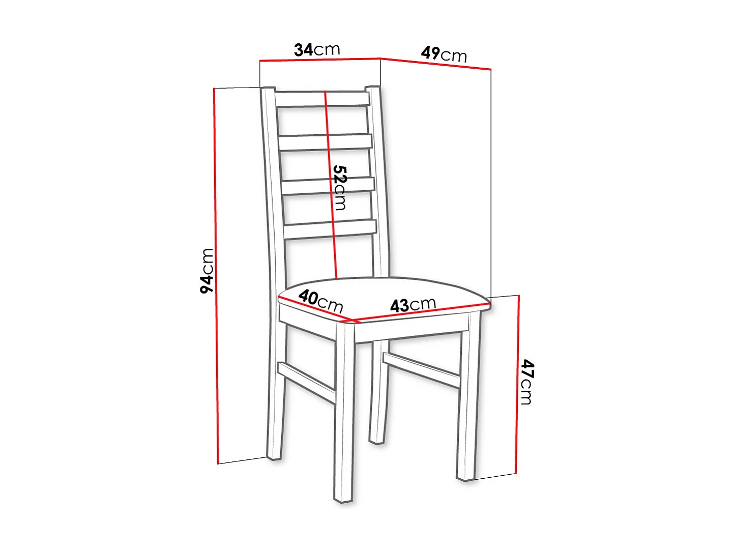 Silla Victorville 171, Marrón|Blanco, 94x43x40cm, Tapiz, De madera, Madera