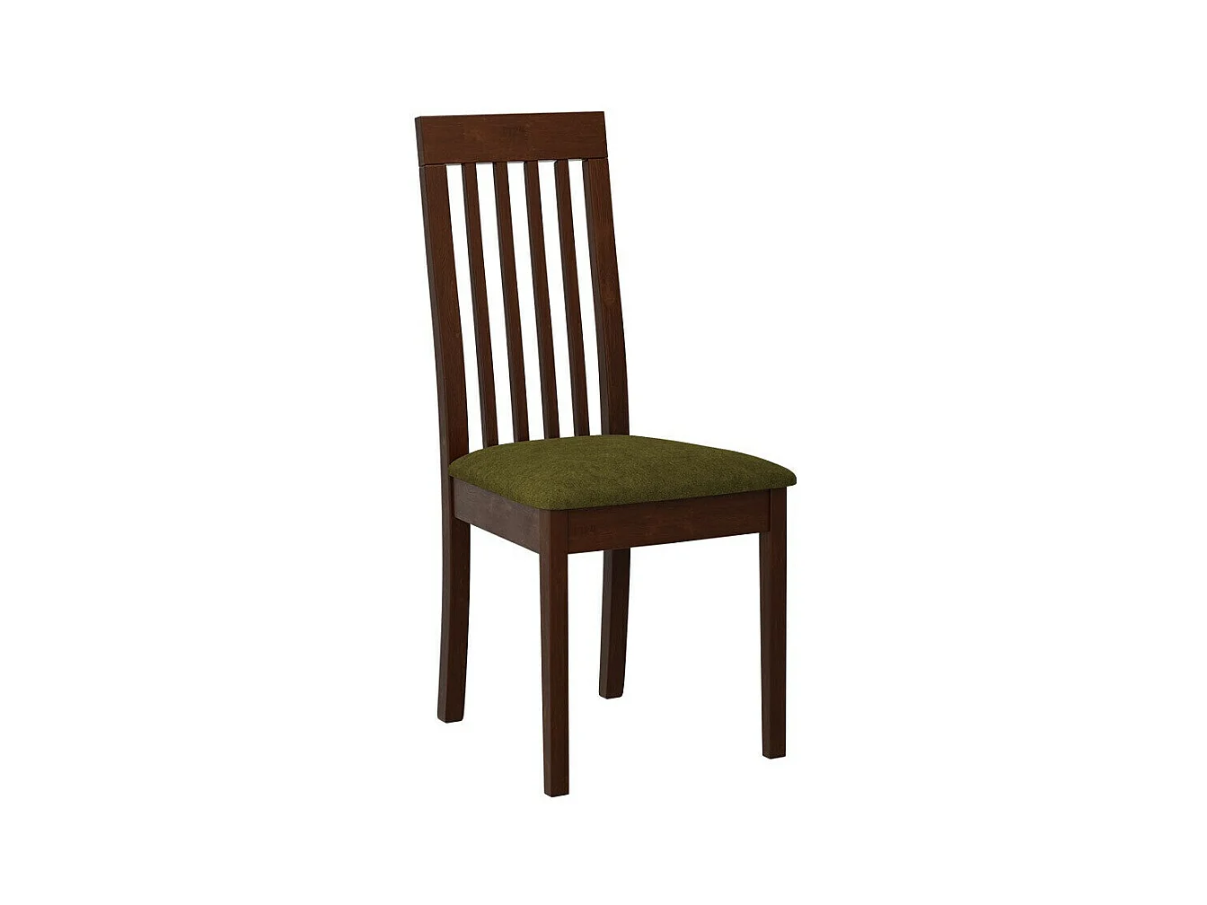 Chaise Victorville 347, Noyer|Vert, 96x47x53cm, Tapisserie, En bois, Bois