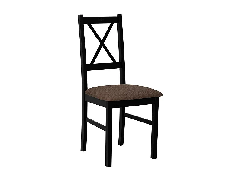 Silla Victorville 173, Marrón|Negro, 94x43x49cm, Tapiz, De madera, Madera