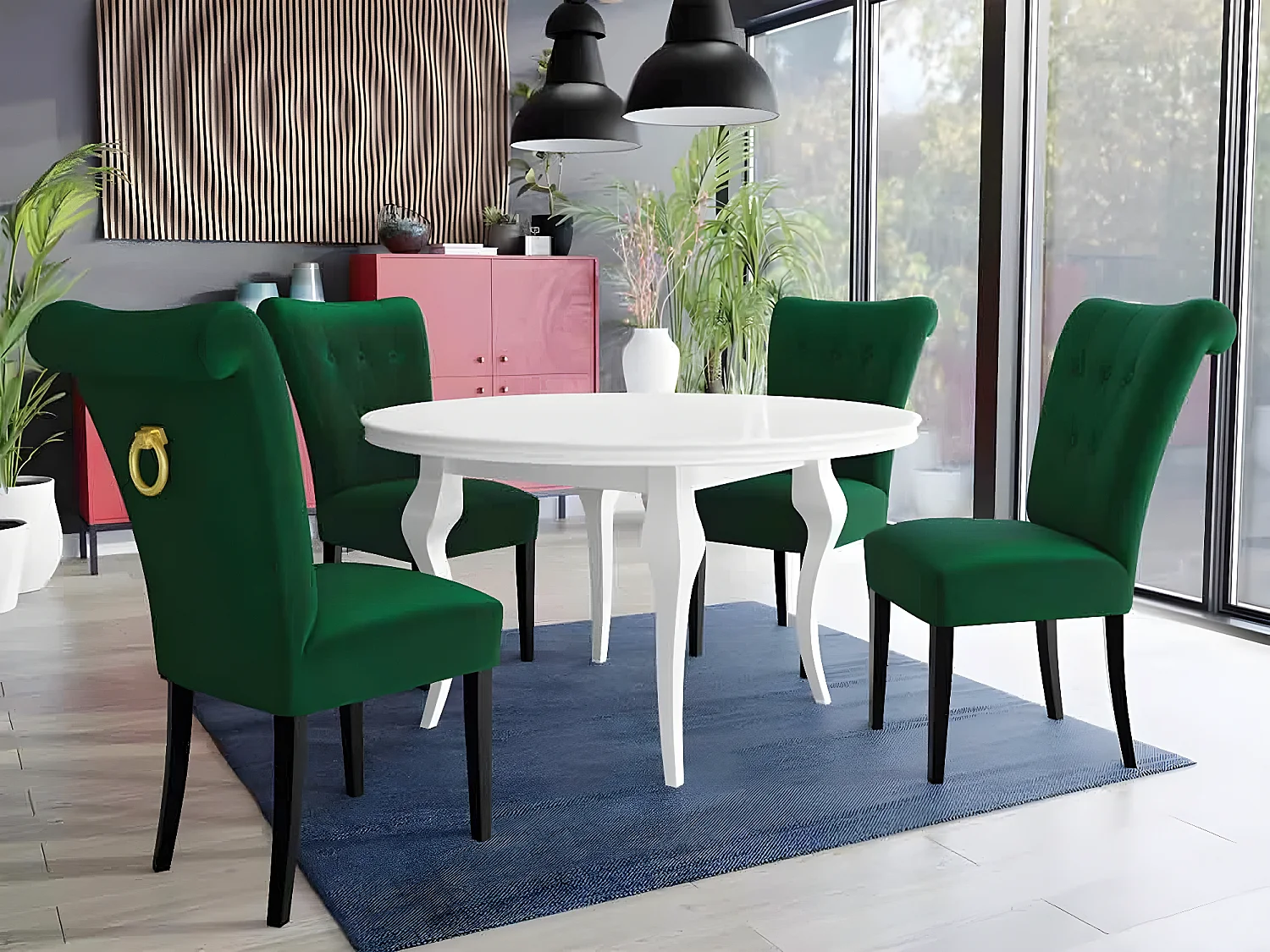 Silla Racine 107, 100x51x66cm, Tapiz, De madera, Aglomerado laminado