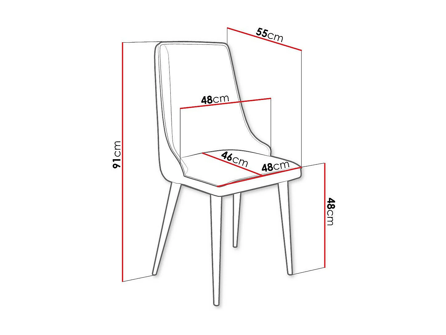 Silla Jackson 106, 91x48x55cm, Tapiz, Metálico, Madera