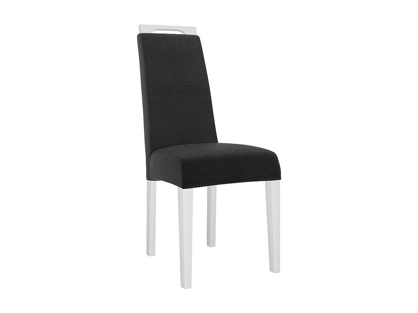 Chaise Sparks 199, Blanc|Noir, 100x39x59cm, Tapisserie, En bois, Bois