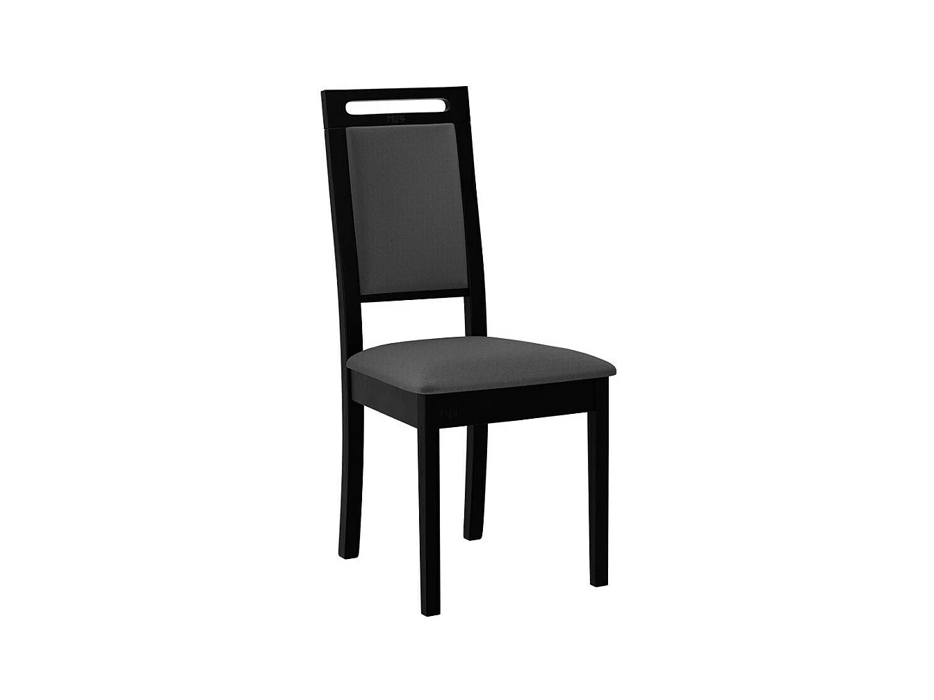 Silla Victorville 337, Negro|Gris oscuro, 96x47x43cm, Tapiz, De madera, Madera