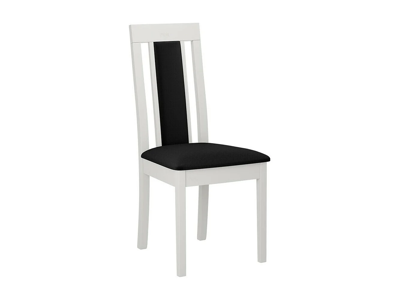 Chaise Victorville 342, Noir|Blanc, 96x47x53cm, Tapisserie, En bois, Bois