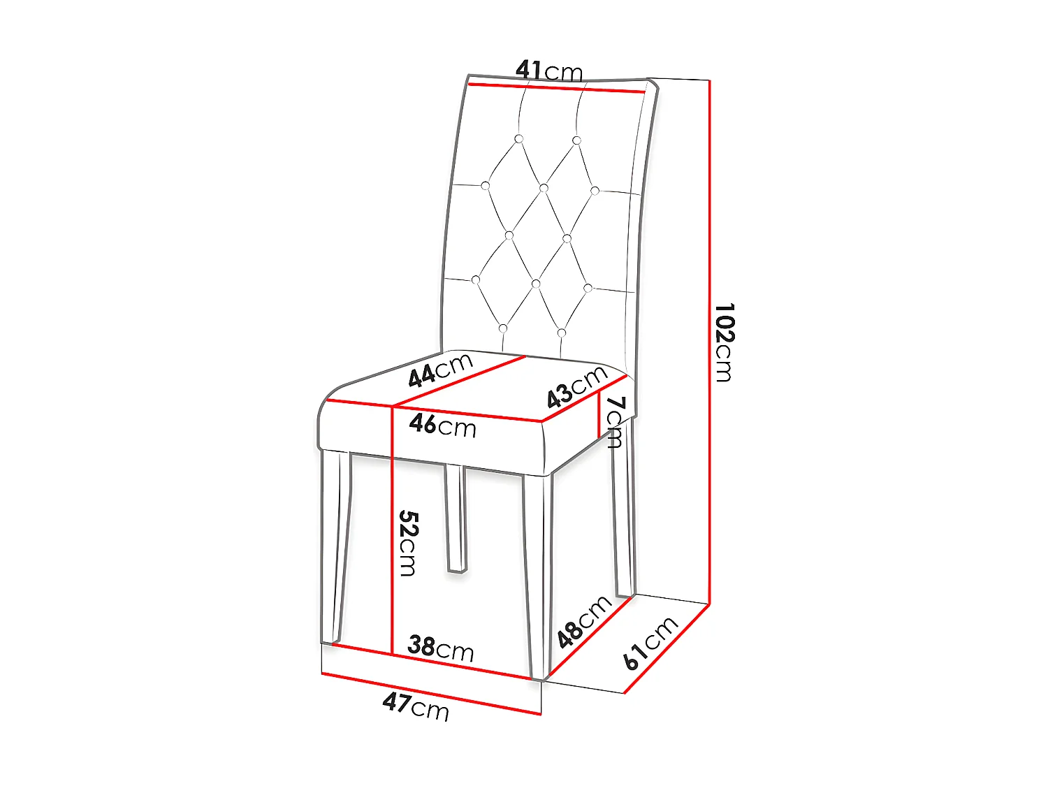 Silla Racine 111, 102x47x61cm, Tapiz, De madera, Madera