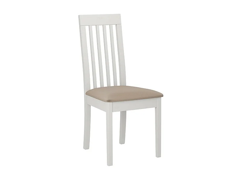 Chaise Victorville 347, Brun clair|Blanc, 96x47x53cm, Tapisserie, En bois, Bois