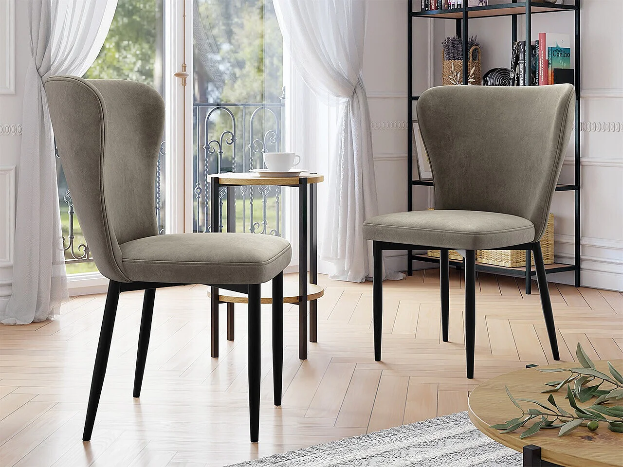 Silla Jackson 105, 90x56x63cm, Tapiz, Metálico, Madera