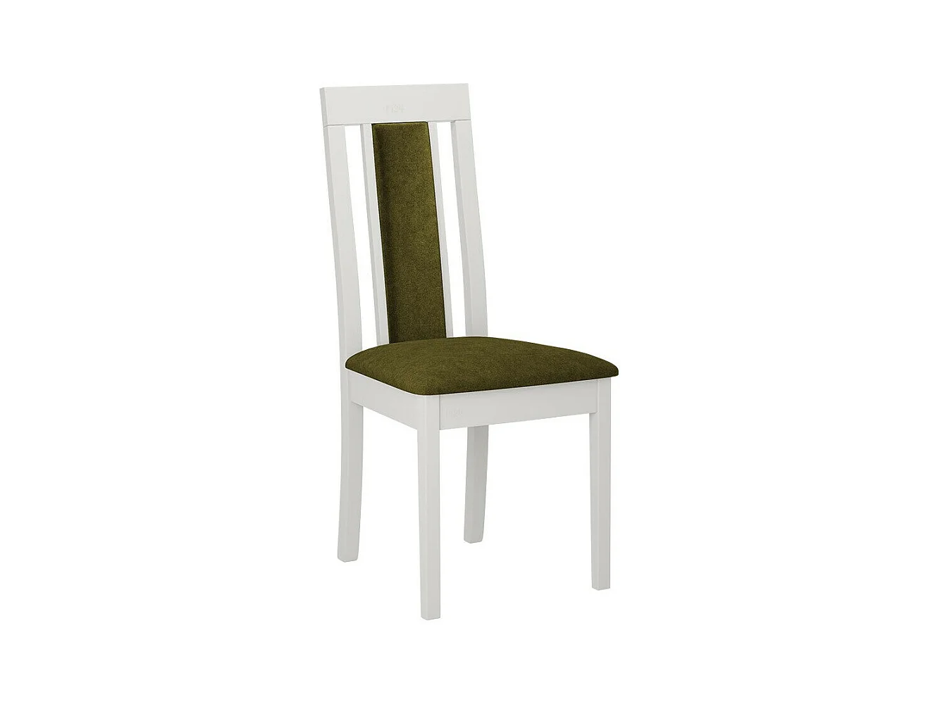 Chaise Victorville 342, Vert|Blanc, 96x47x53cm, Tapisserie, En bois, Bois