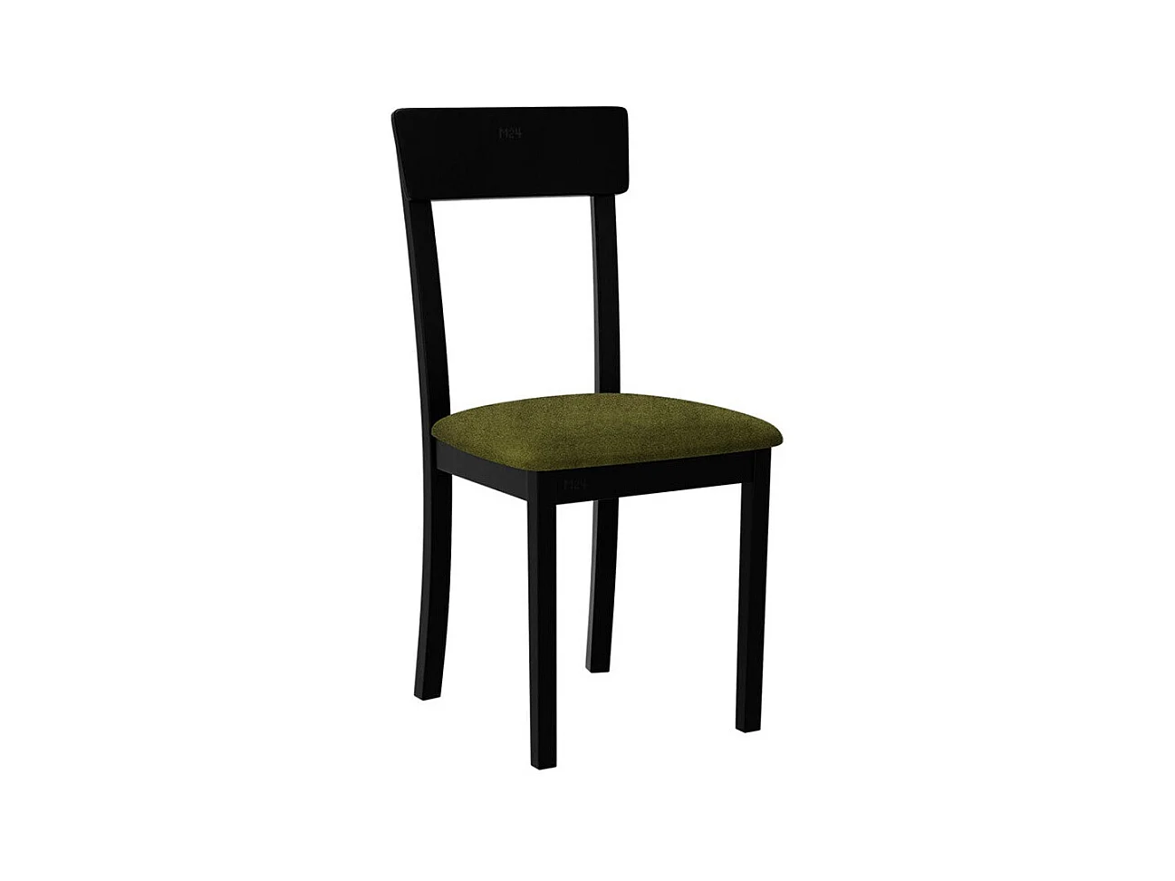 Chaise Victorville 352, Noir|Vert, 86x43x47cm, Tapisserie, En bois, Bois