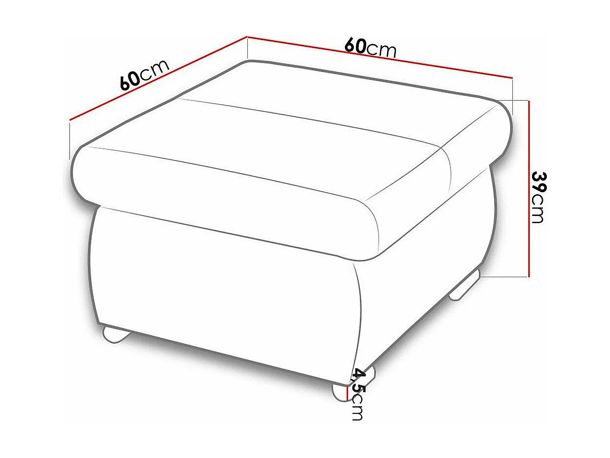 Pouf Comfivo 122, Bleu, 39x60x60cm, Tissu, Pieds: Métal, Partiellement assemblé