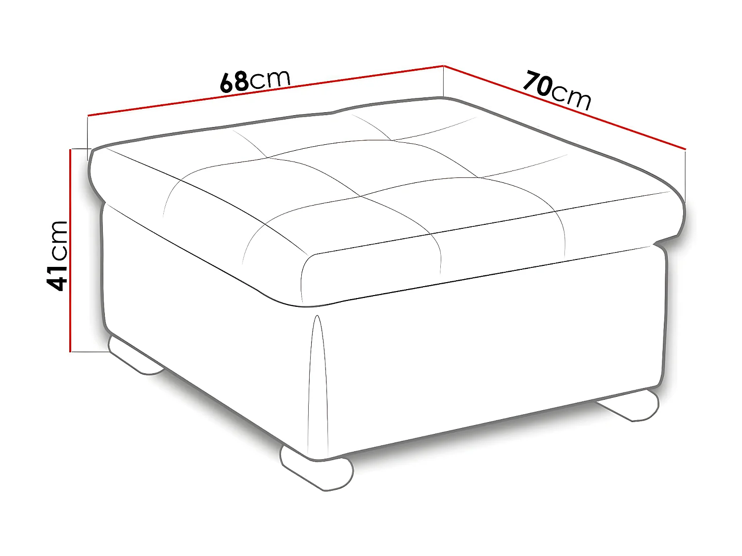 Puf Comfivo 115, De color marrón claro, 41x68x70cm, Tapiz, Patas: Plástico