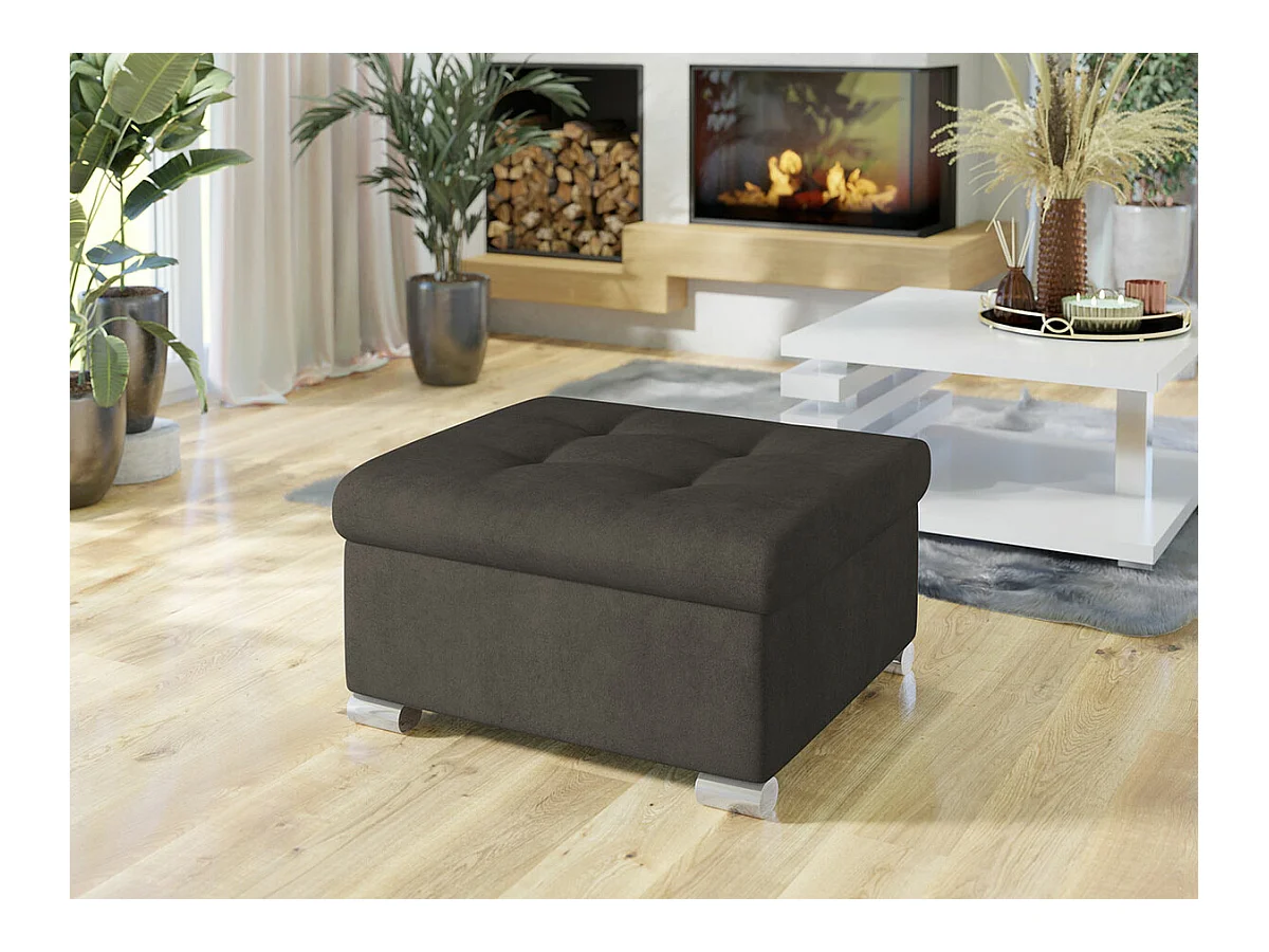 Pouf Comfivo 115, Marron, 41x68x70cm, Tapisserie, Pieds: Plastique