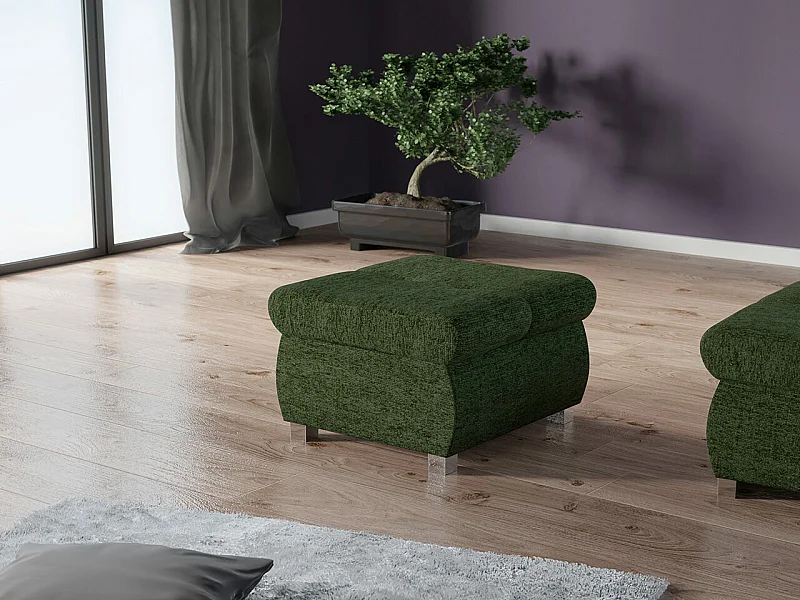 Puf Comfivo 122, Verde, 39x60x60cm, Tapiz, Patas: Metal