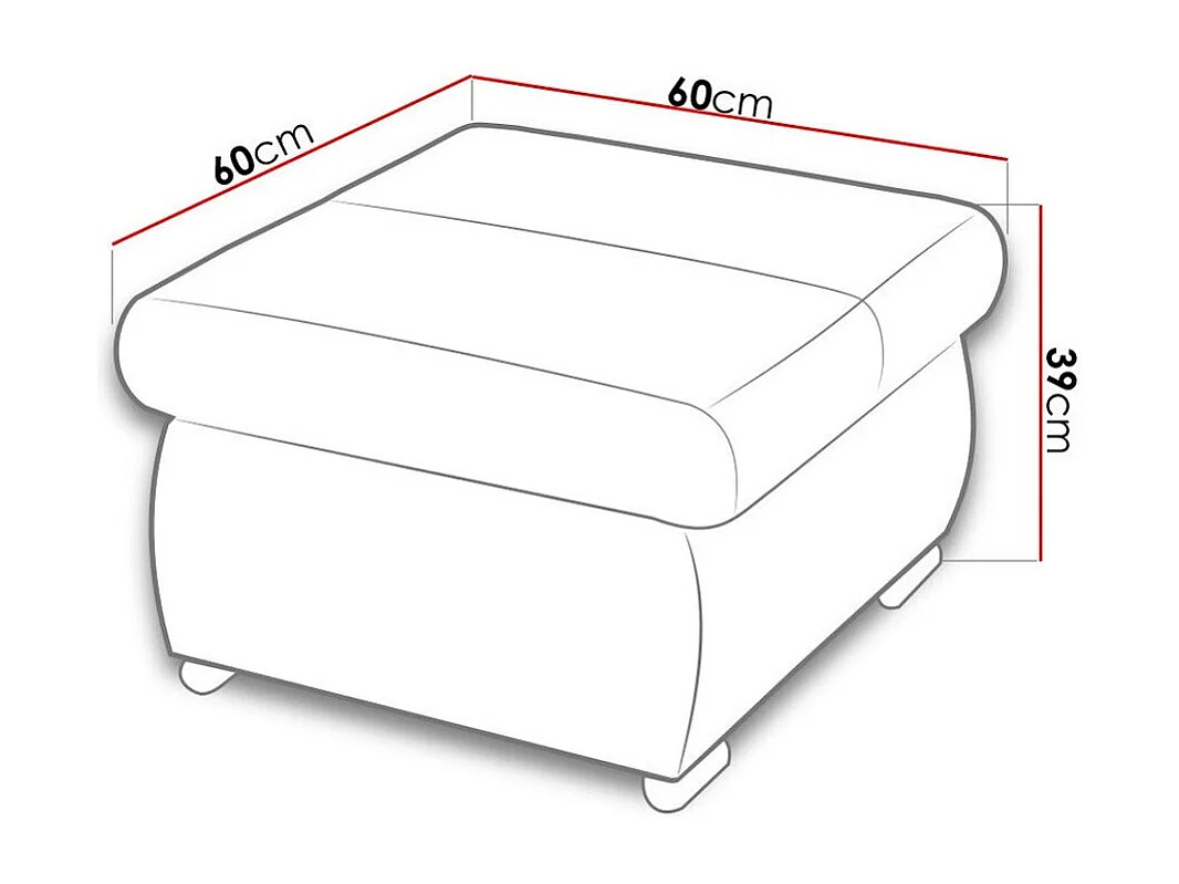 Puf Comfivo 142, Verde, 39x60x60cm, Tapiz, Patas: Metal