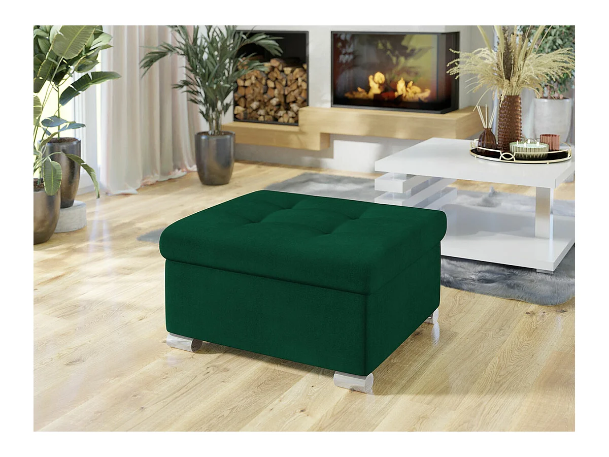 Pouf Comfivo 115, Vert, 41x68x70cm, Tapisserie, Pieds: Plastique