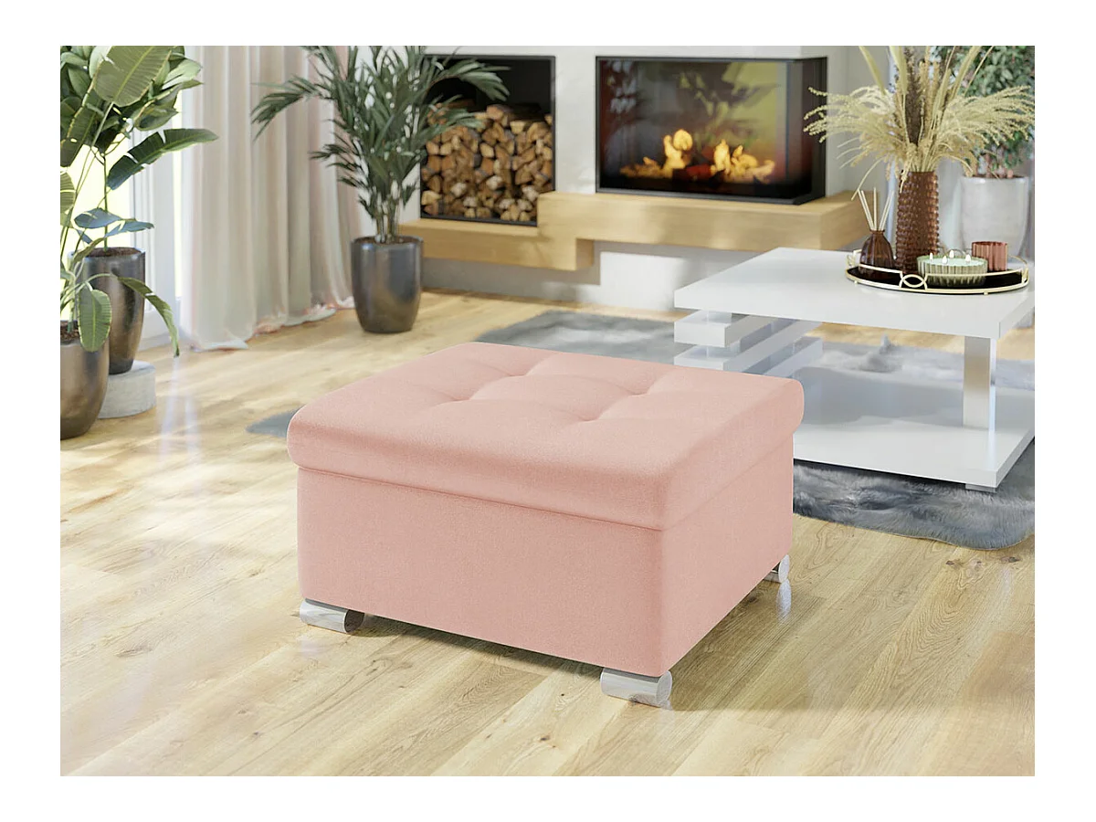 Pouf Comfivo 115, Rose, 41x68x70cm, Tapisserie, Pieds: Plastique
