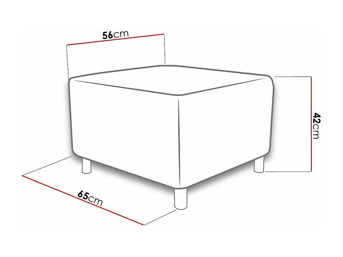 Puf Comfivo 126, Verde, 42x56x65cm, Tapiz, Patas: Plástico