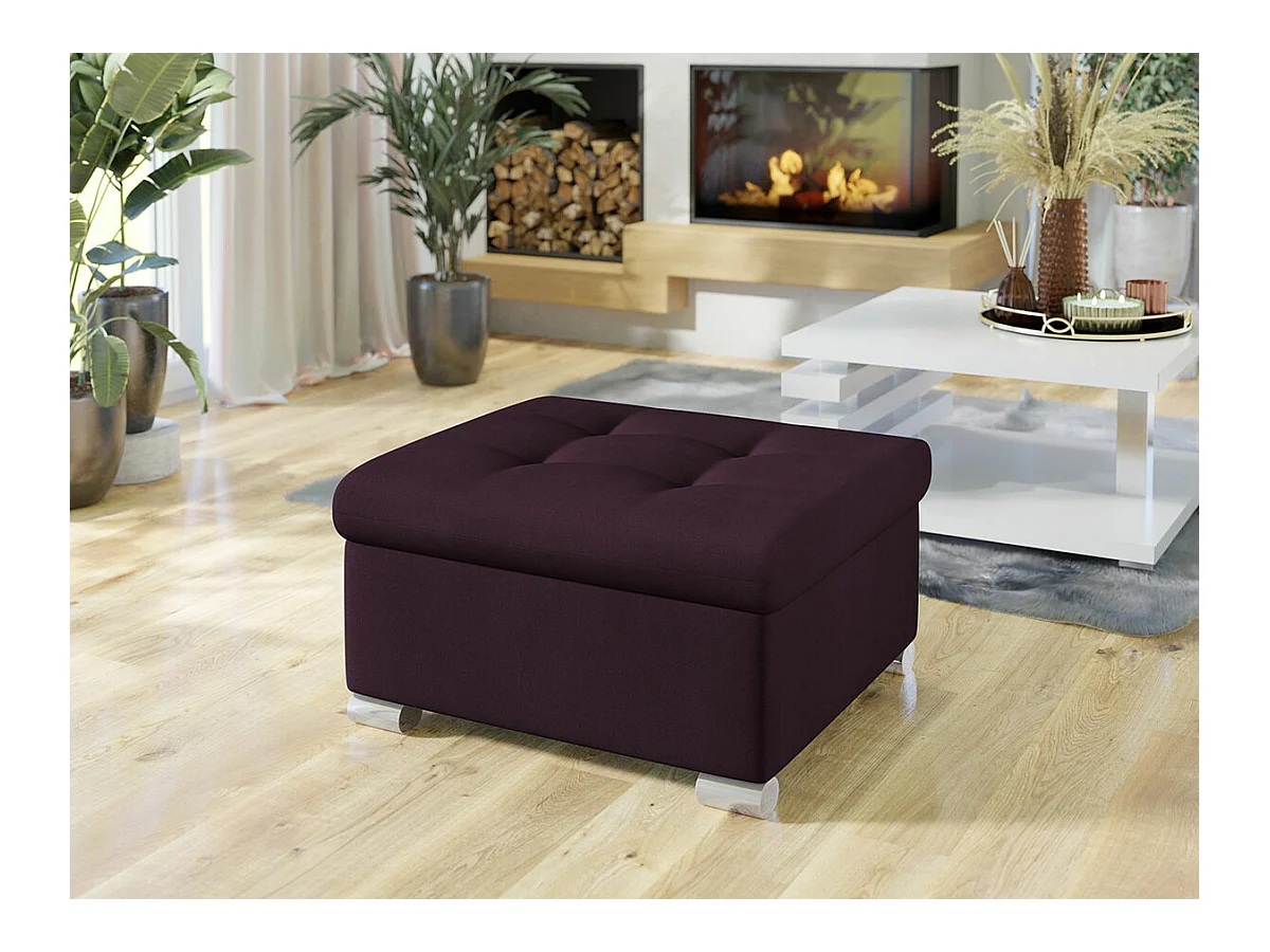 Pouf Comfivo 115, Marron, 41x68x70cm, Tapisserie, Pieds: Plastique