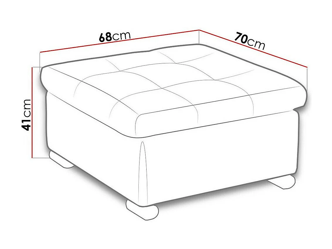 Puf Comfivo 115, Turquesa, 41x68x70cm, Tapiz, Patas: Plástico