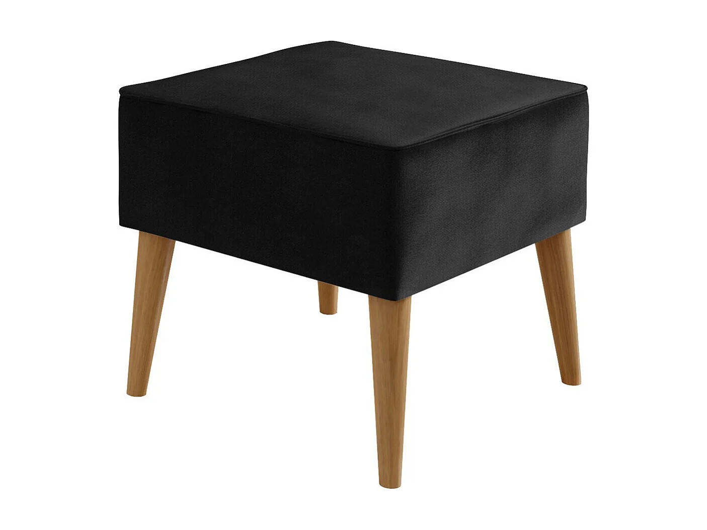 Puf Comfivo 205, Negro, 41x45x45cm, Tapiz, Patas: Madera