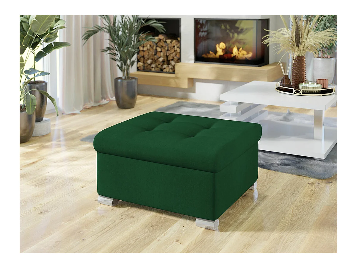Pouf Comfivo 115, Vert, 41x68x70cm, Tapisserie, Pieds: Plastique