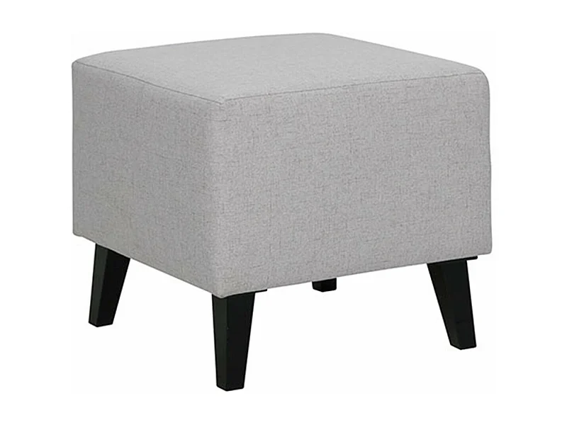 Pouf Delbene 126, Gris, 45x51x51cm, Tissu, Pieds: Plastique