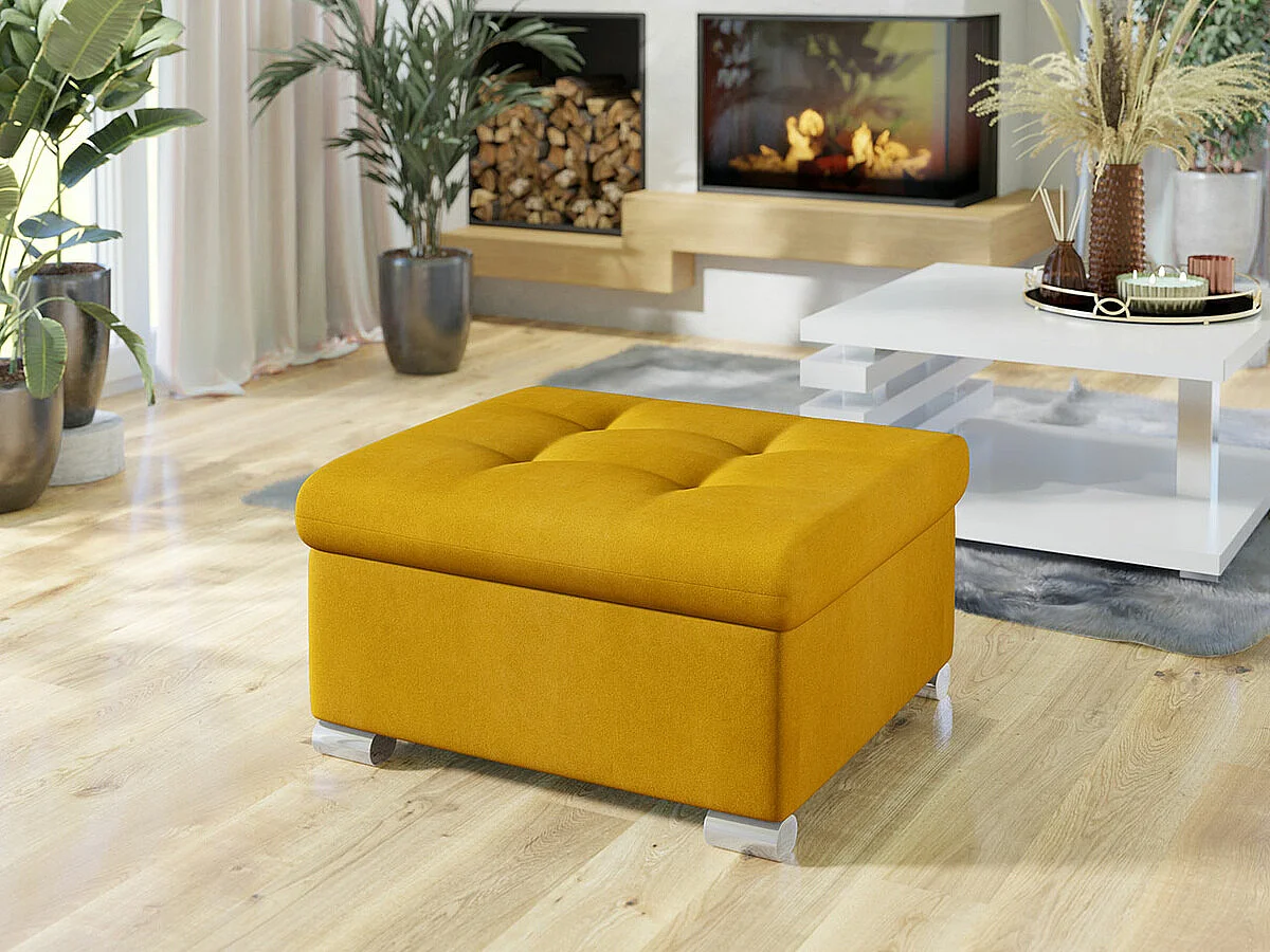 Puf Comfivo 115, Amarillo, 41x68x70cm, Tapiz, Patas: Plástico