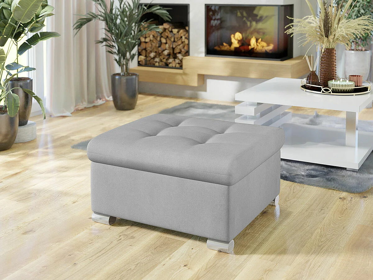 Pouf Comfivo 115, Grigio, 41x68x70cm, Arazzo, Gambe: Plastica, Senza
