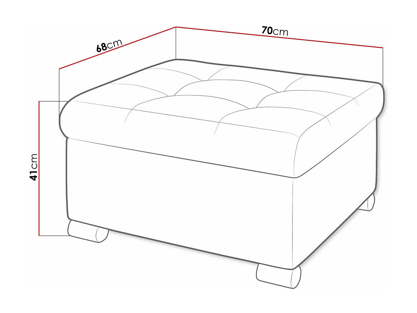 Puf Comfivo 115, Verde, 41x68x70cm, Tapiz, Patas: Plástico
