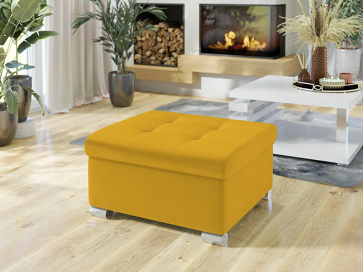 Puf Comfivo 115, Amarillo, 41x68x70cm, Tapiz, Patas: Plástico