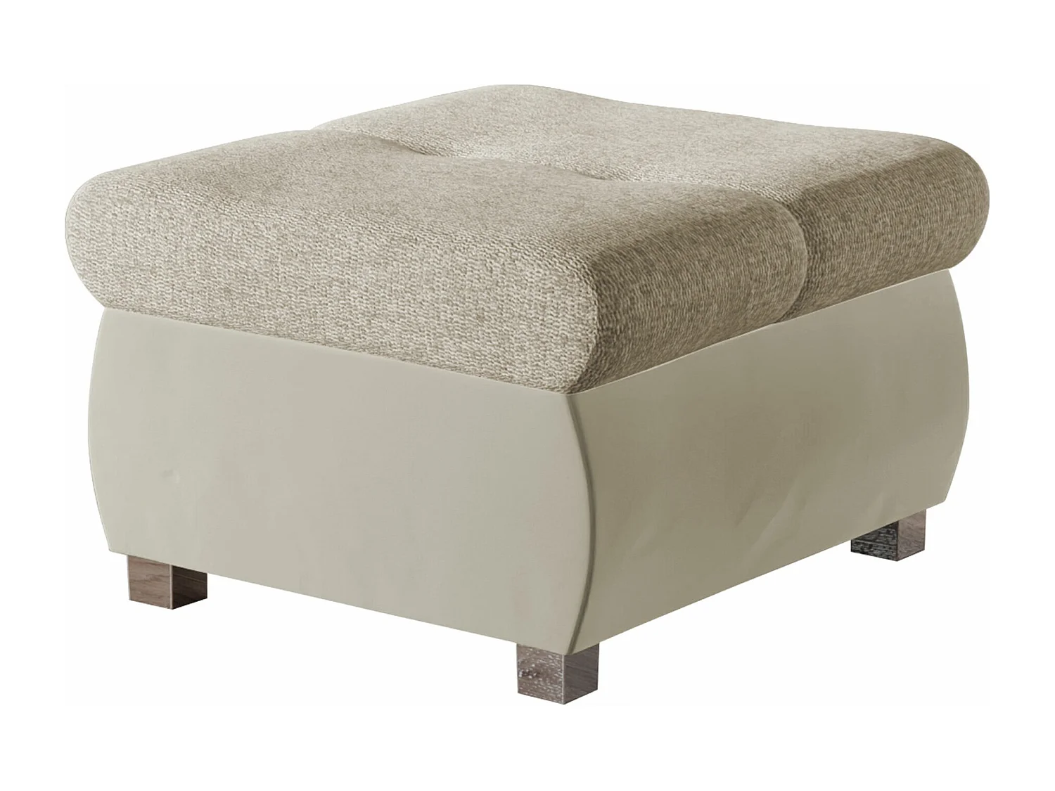Pouf Comfivo 122, Brun clair, 39x60x60cm, Tissu, Pieds: Métal, Partiellement assemblé