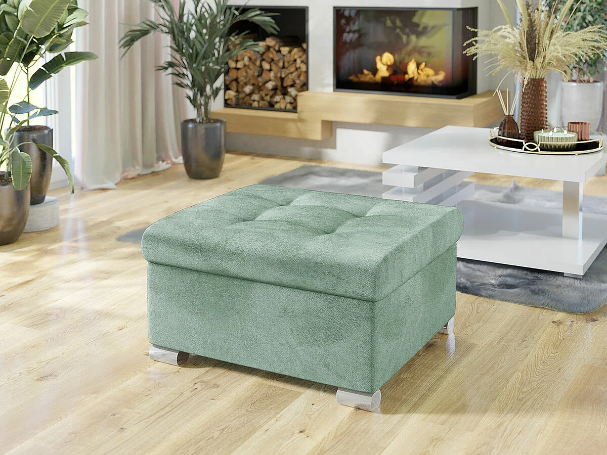 Puf Comfivo 115, Turquesa, 41x68x70cm, Tapiz, Patas: Plástico