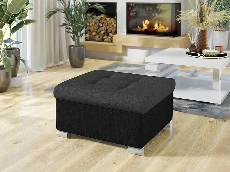 Puf Comfivo 115, Negro, 41x68x70cm, Tapiz, Patas: Plástico