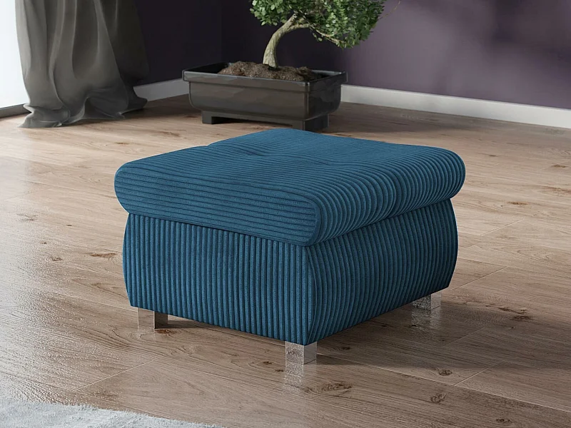 Puf Comfivo 122, Azul, 39x60x60cm, Tapiz, Patas: Metal