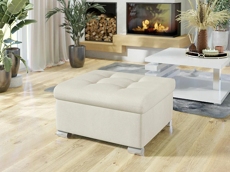 Puf Comfivo 115, De color marrón claro, 41x68x70cm, Tapiz, Patas: Plástico